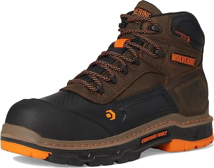 Wolverine Overpass Mid Composite Men's Work Boots Summer Brown : 7 EE - Wide, Leather - Image 6
