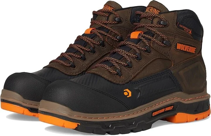 Wolverine Overpass Mid Composite Men's Work Boots Summer Brown : 7 EE - Wide, Leather