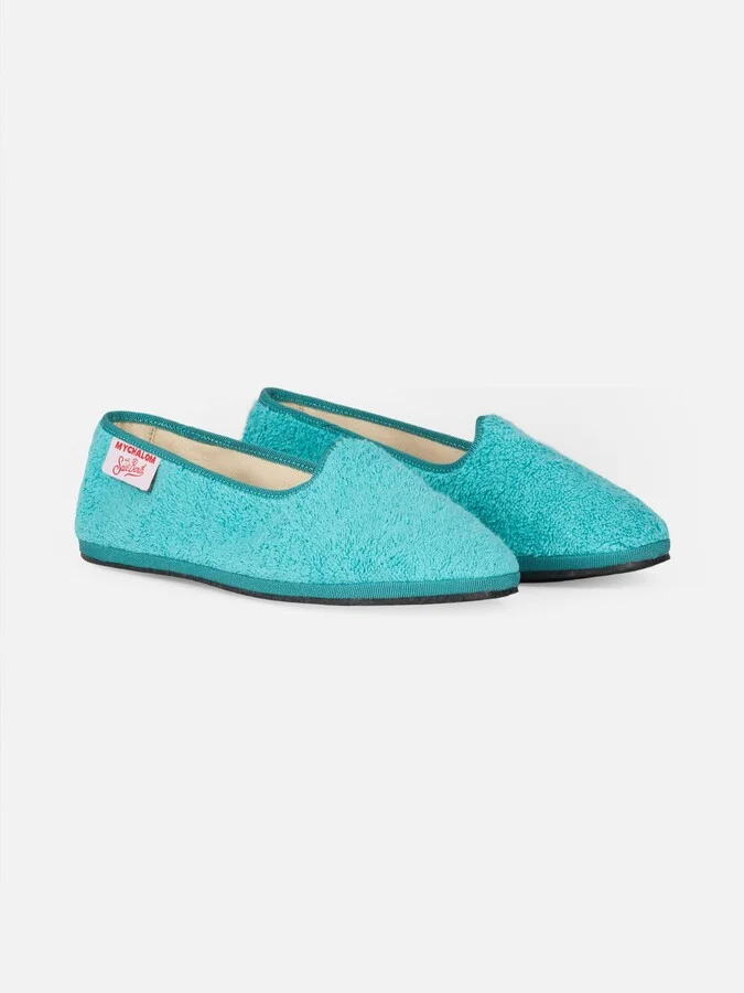 Woman Aquamarine Terry Slipper Loafers My Chalom Special Edition - Image 2