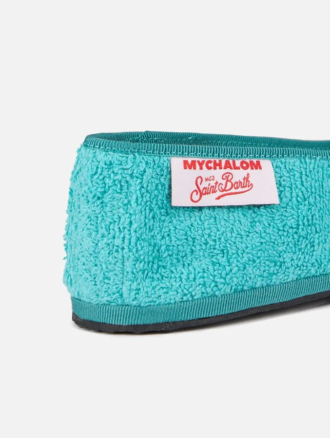 Woman Aquamarine Terry Slipper Loafers My Chalom Special Edition - Image 3