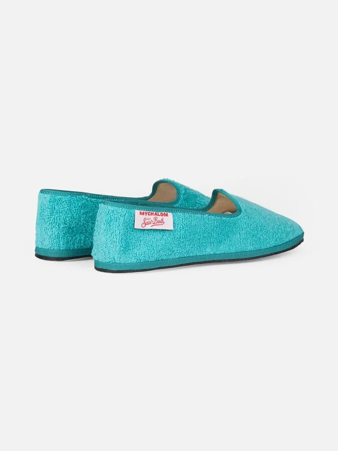 Woman Aquamarine Terry Slipper Loafers My Chalom Special Edition - Image 4