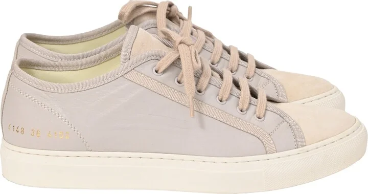 Woman by Common Projects Tournament Low-Top Sneakers in Grey Leather and Suede