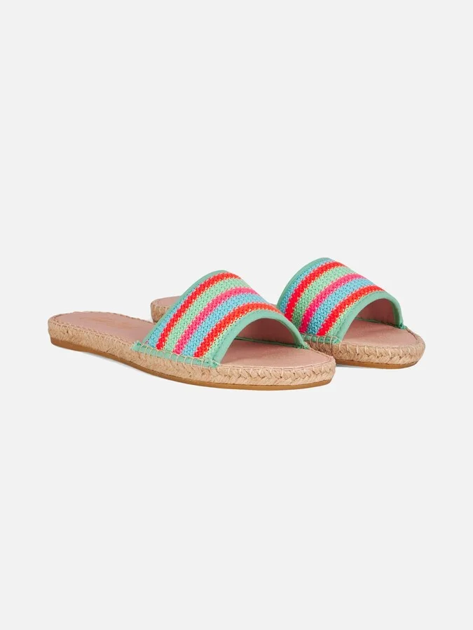 Woman Espadrillas With Crochet Stripes