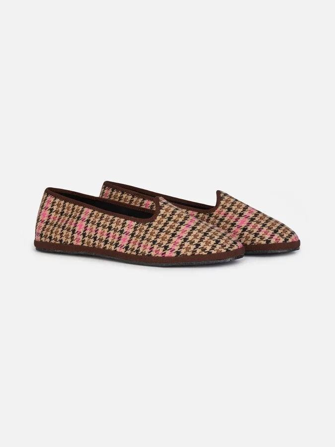 Woman Pied De Poule Slipper Loafers My Chalom Special Edition - Image 2
