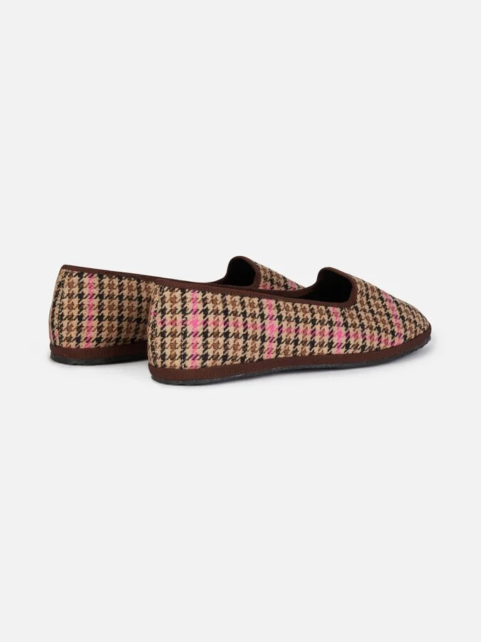 Woman Pied De Poule Slipper Loafers My Chalom Special Edition - Image 3