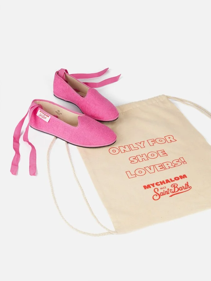 Woman Pink Terry Slipper Loafer My Chalom Special Edition - Image 5