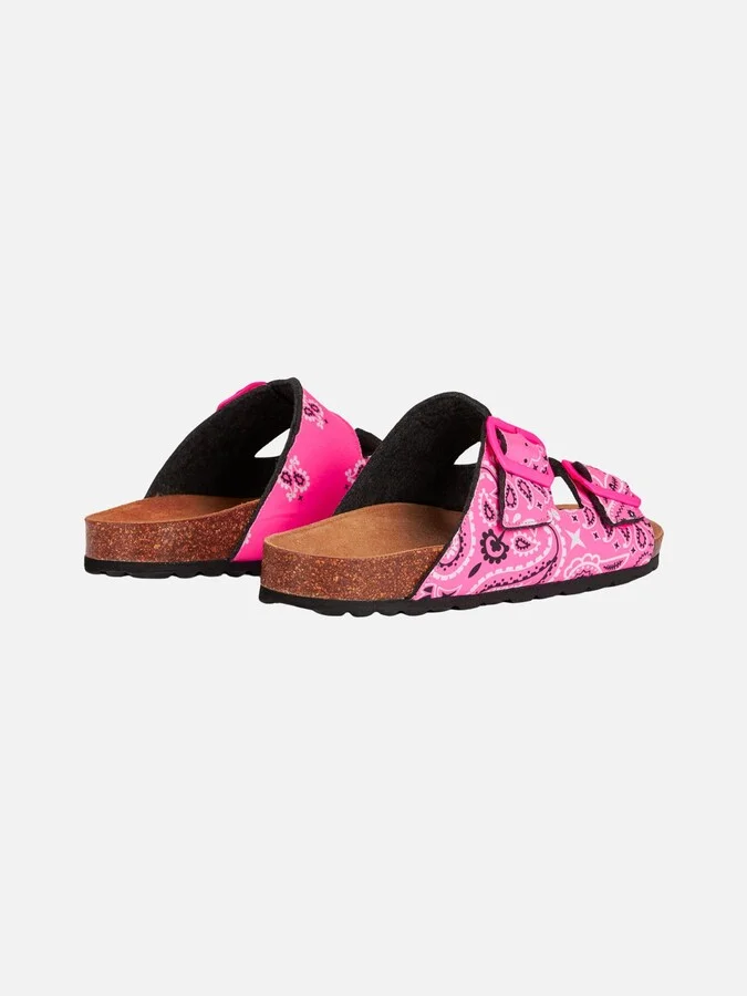 Woman Sandals With Pink Bandanna Print - Image 3