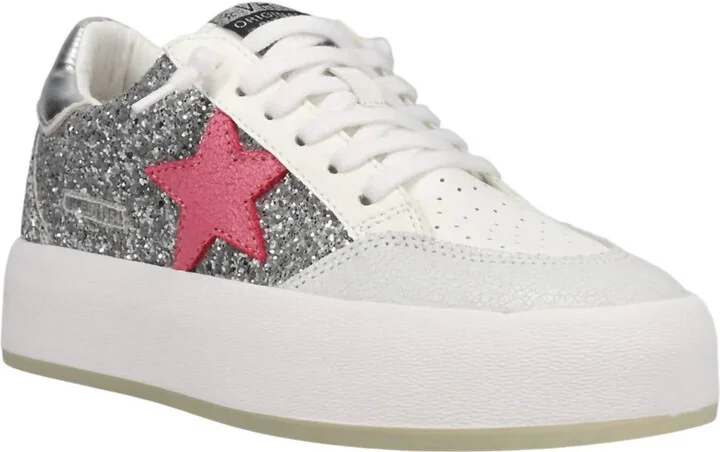 Womean's Ream 9 Platform Sneakers In Silver Sparkle