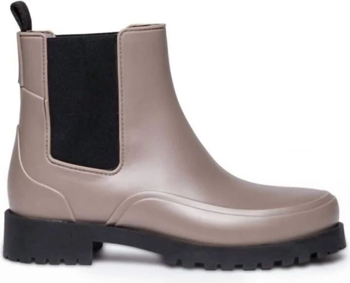 Women Addison Rain Boots In Black/taupe