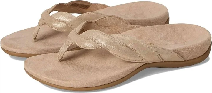 Women Bella Braid Thong Sandals In Gold