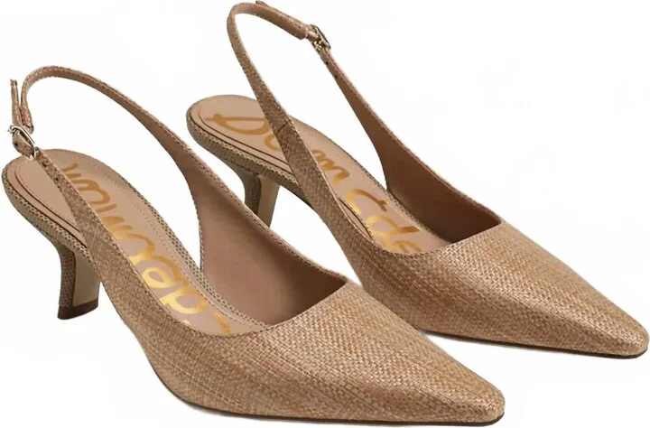 Women Bianka Slingback Pump In Tan Raffia