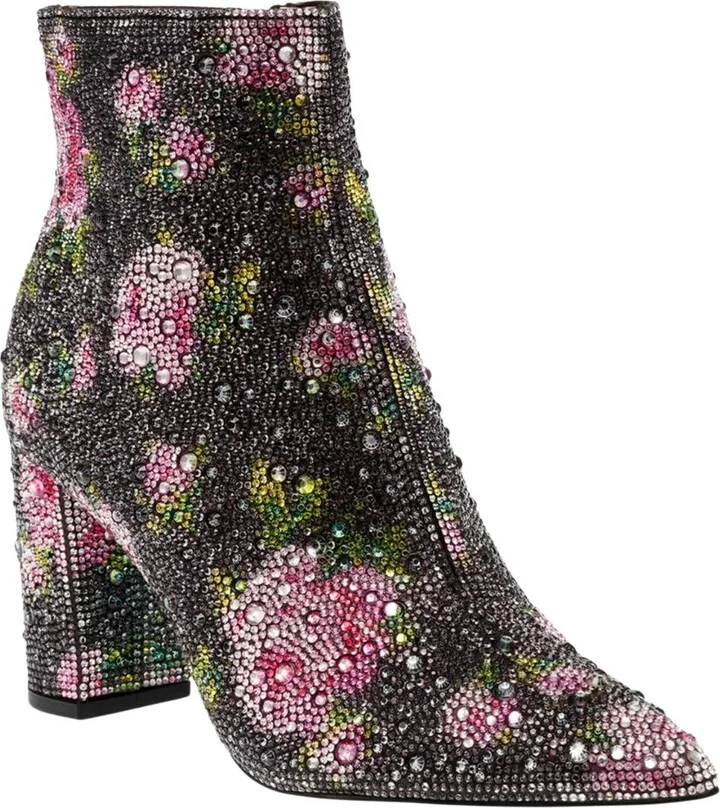 Women Cady Rhinestone Bootie In Black Floral