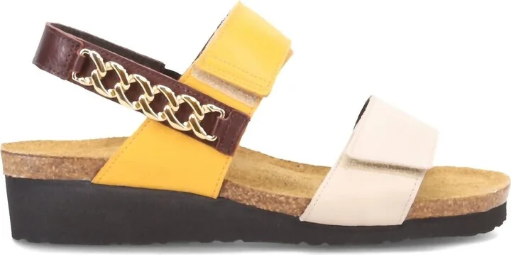 Women Eliana Sandal In Ivory/marigold/brown
