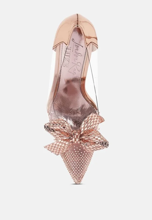 Women Erika Rhinestones Embellished Clear Pump Shoes - Image 7