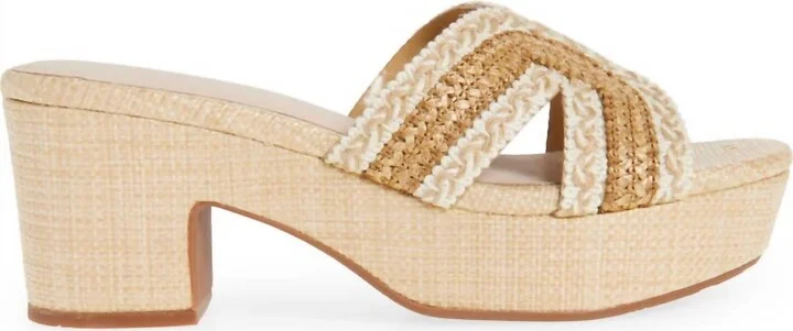 Women Gen Raffia Platform Sandal In Natural