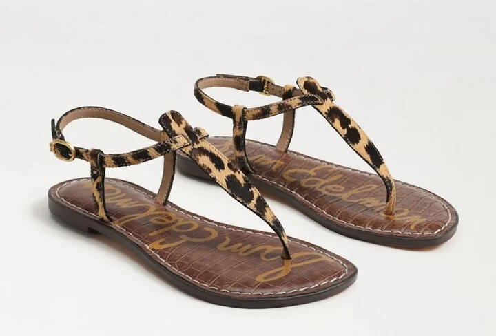 Women Gigi Sandal In Leopard Brahma Hair Leather