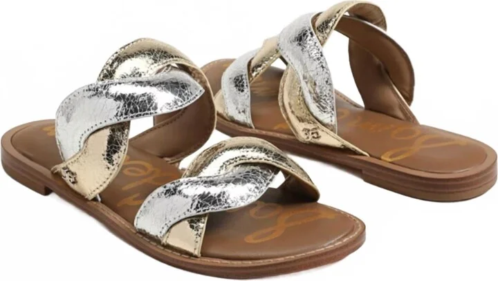Women Hellen Luxe Sandal In Cracked Gold/silver