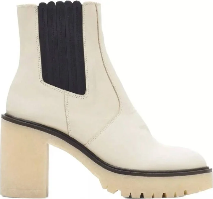 Women James Chelsea Ankle Boots In Bone Leather