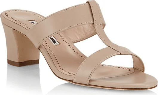 Women Kesbihi 50MM Leather Mules High Heel Sandals Nude