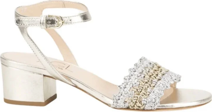 Women Lala Straw Sandal In Multi Silver