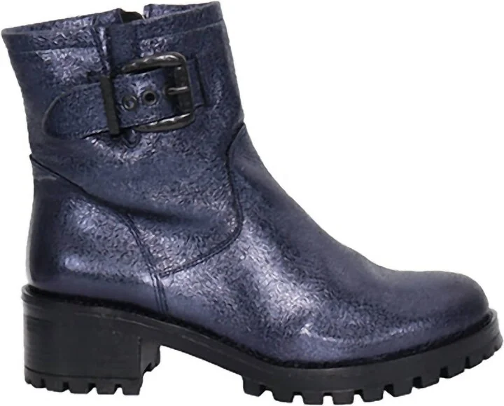 Women Leah Boot In Blue Metallic