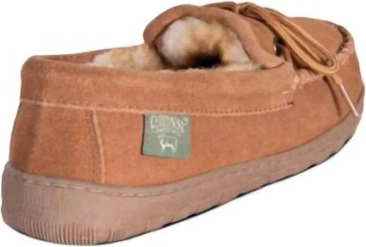 Women Leather Moccasin In Chestnut