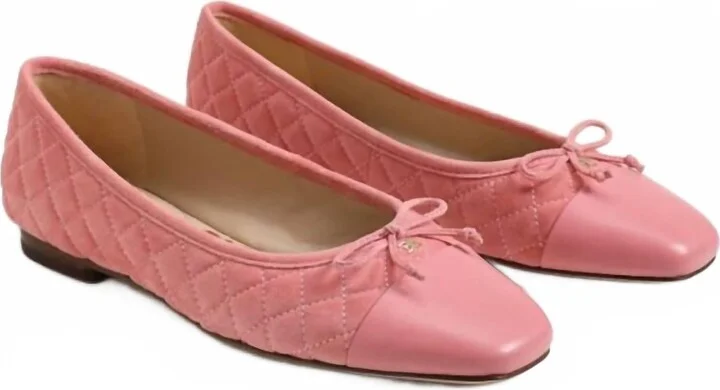 Women Marilyn Ballet Flat In Pink Suede