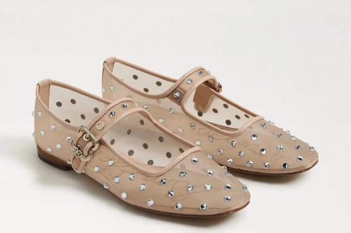 Women Michaela Flat Shoes In Vintage Pink Mesh