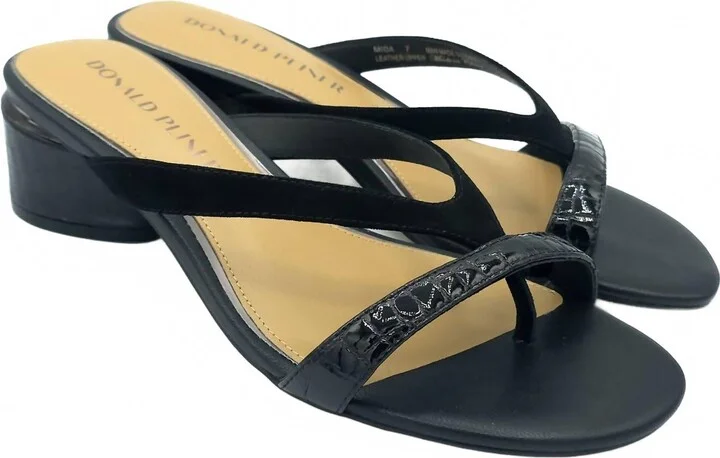 Women Mida Thong Mule Sandal In Black