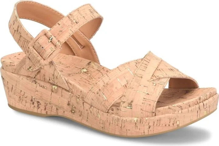 Women Myrna Sandal In Gold Cork