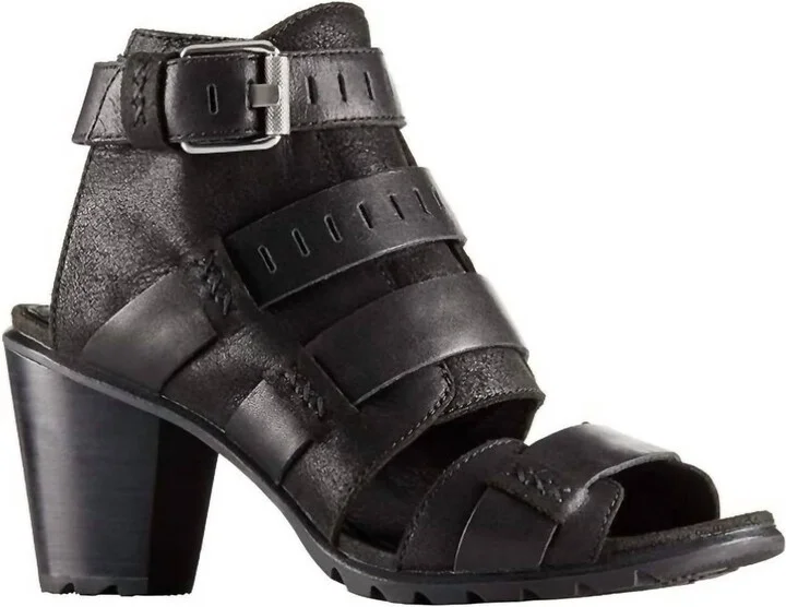 Women Nadia Buckle Leather Casual Boot In Black