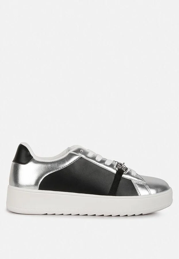 Women Nemo Contrasting Metallic Faux Leather Sneakers