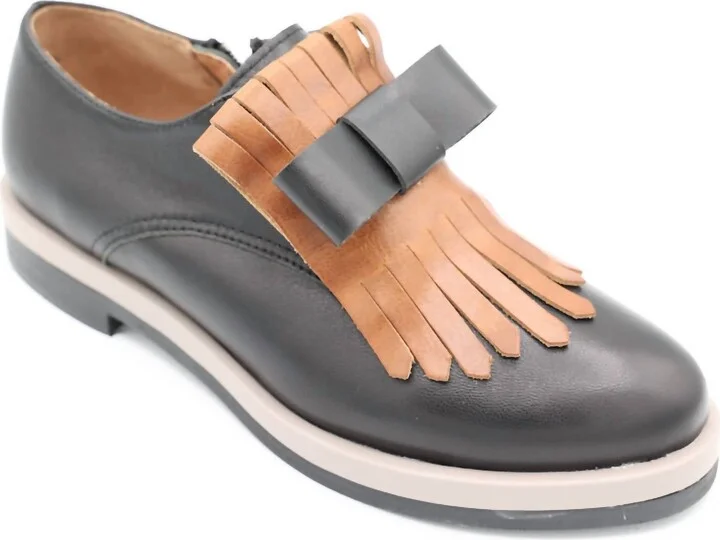 Women Nu Kiltie Bow Oxford In Black/brown