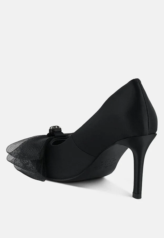 Women Odette Diamante Embellished Bow Stiletto Pumps - Image 2