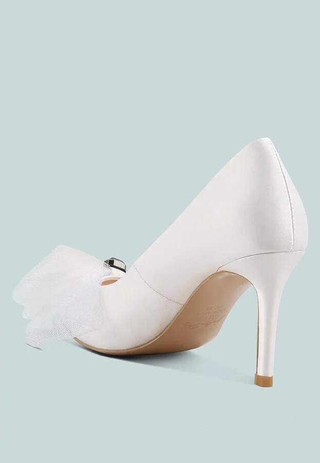 Women Odette Diamante Embellished Bow Stiletto Pumps - Image 4