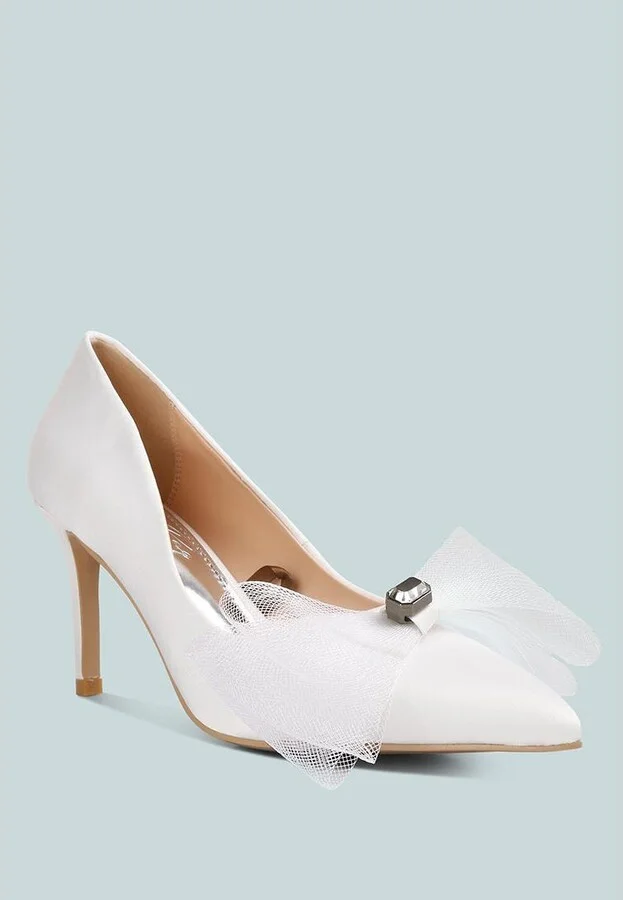 Women Odette Diamante Embellished Bow Stiletto Pumps - Image 5