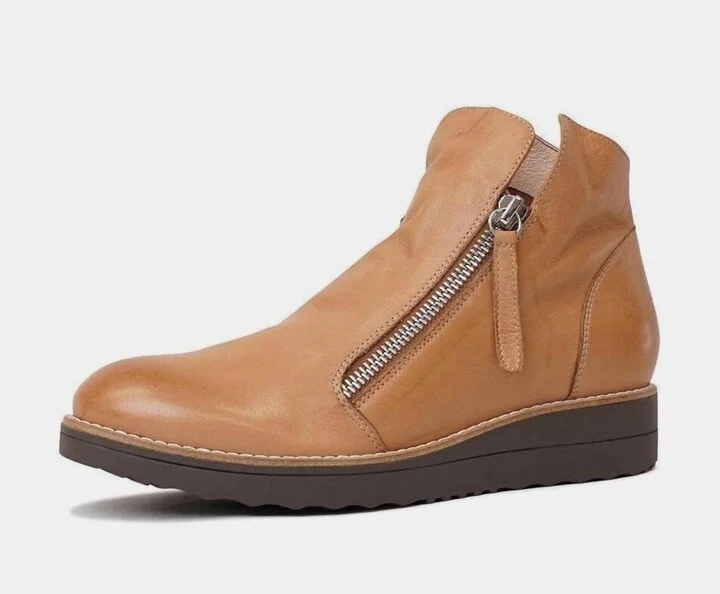 Women' Oh My Leather Ankle Boots In Dark Tan/choc Sole