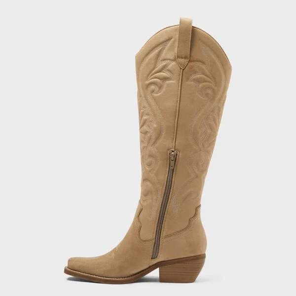 Women’s Kenzie Tall Western Boots with Memory Foam Insole – Wild Fable™ : Knee-High, Block Heel, Zipper Closure - Image 2