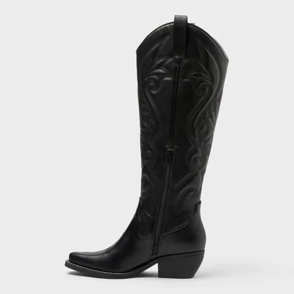 Women’s Kenzie Tall Western Boots with Memory Foam Insole – Wild Fable™ : Knee-High, Block Heel, Zipper Closure - Image 3