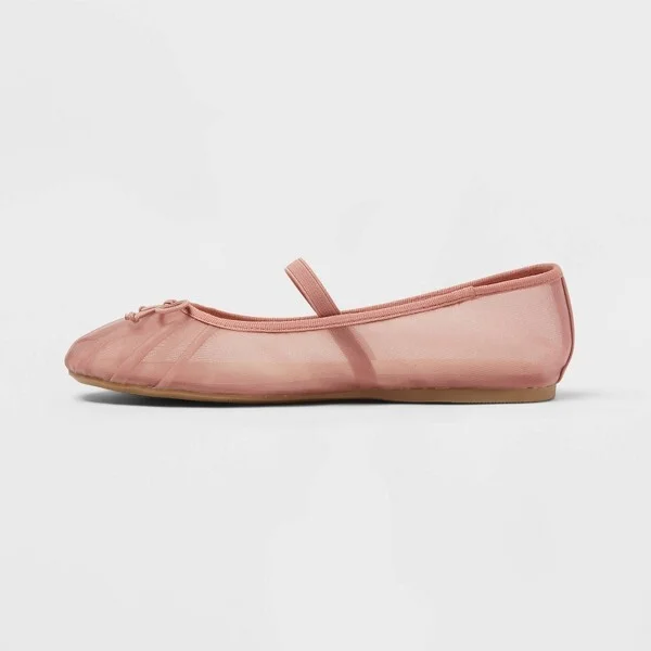 Women’s Rosa Mesh Bow Mary Jane Flats – A New Day™ Pink - Image 2
