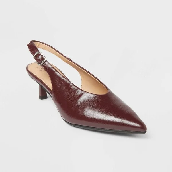 Women’s Samantha Sling Back Kitten Heels – A New Day™ Burgundy