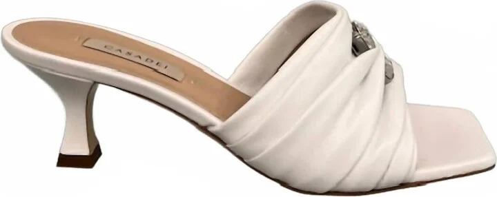Women Slide With Crystal Stones In White