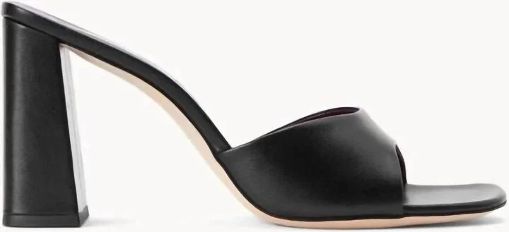 Women Sloane Leather Heeled Slides In Black