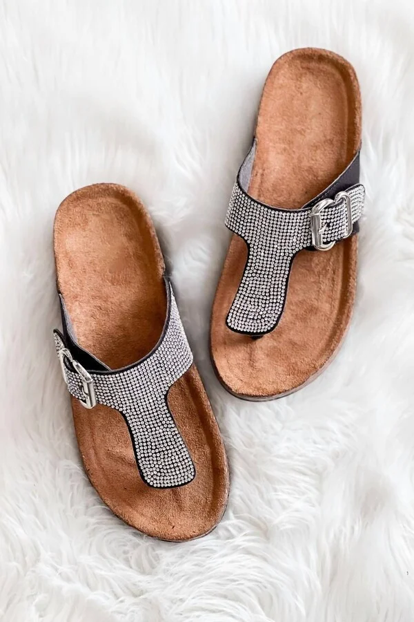 Women Sparkle Sandals In Silver