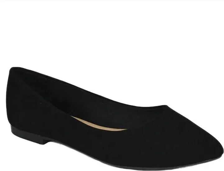 Women Suede Flats In Black