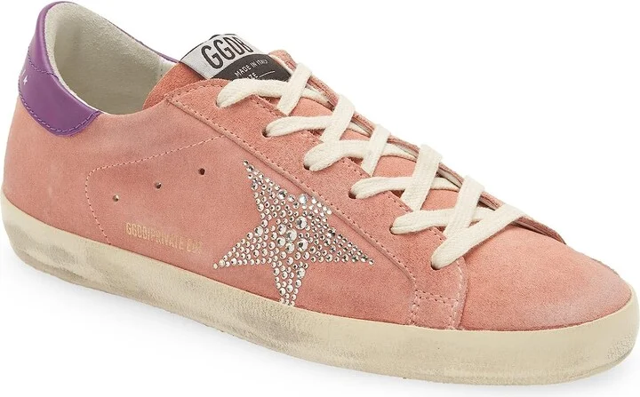 Women Super Star Pink Suede Leather Sneakers Rubber Shoes