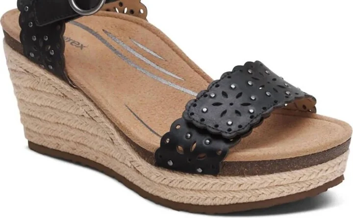 Women Sydney Cutout Wedge Sandal In Black