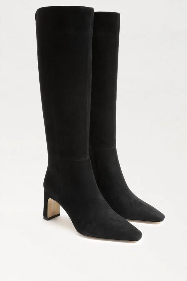 Women Sylvia Knee High Boot In Black Suede