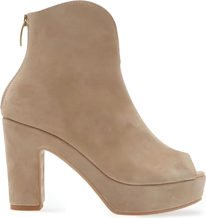 Women Tabbi Peep Toe Bootie In Corda Suede