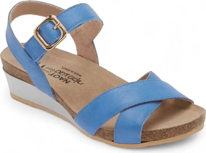 Women Throne Wedge Sandal In Sapphire Blue